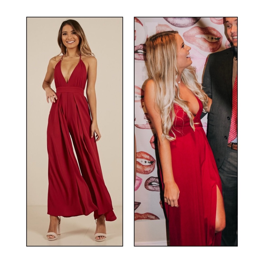 Showpo Red Halter Jumpsuit